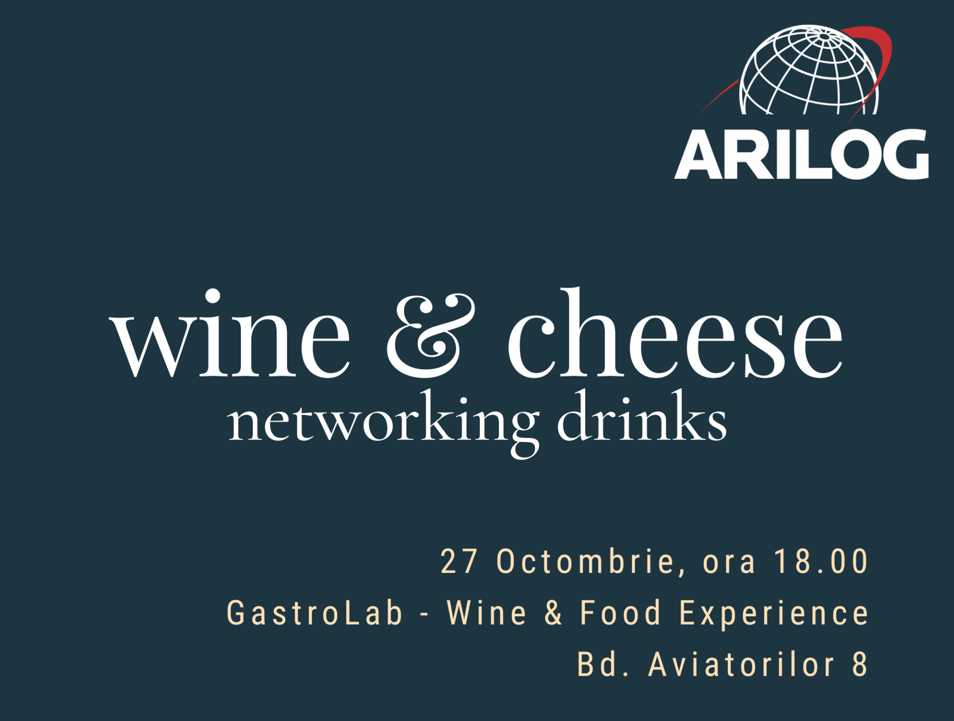 ARILOG networking drinks, 27 octombrie, ora 18.00 